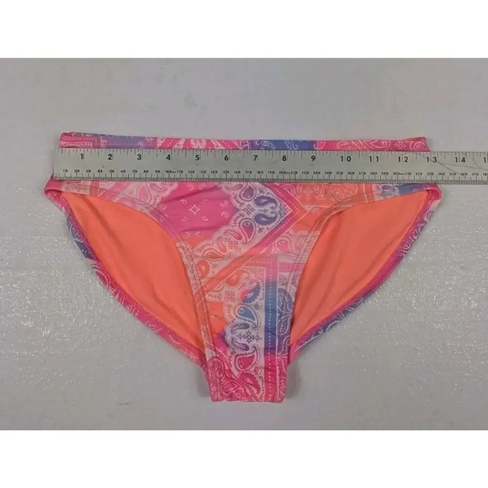 Wonder Nation Girls Large (10-12) PLUS Bikini Swim Bottoms Paisley Multicolor